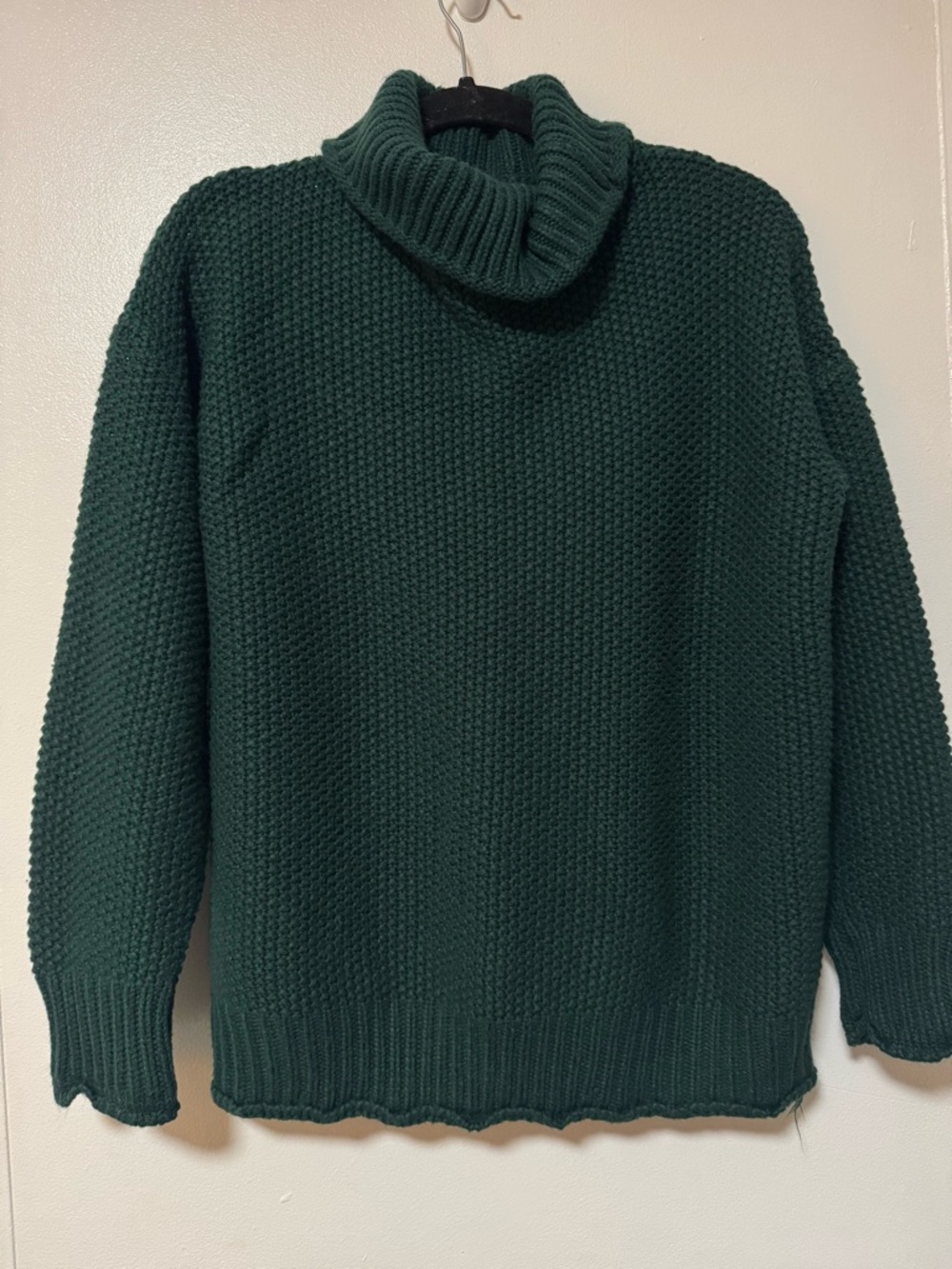 Classic Cowl Neck Sweater in Dark Green